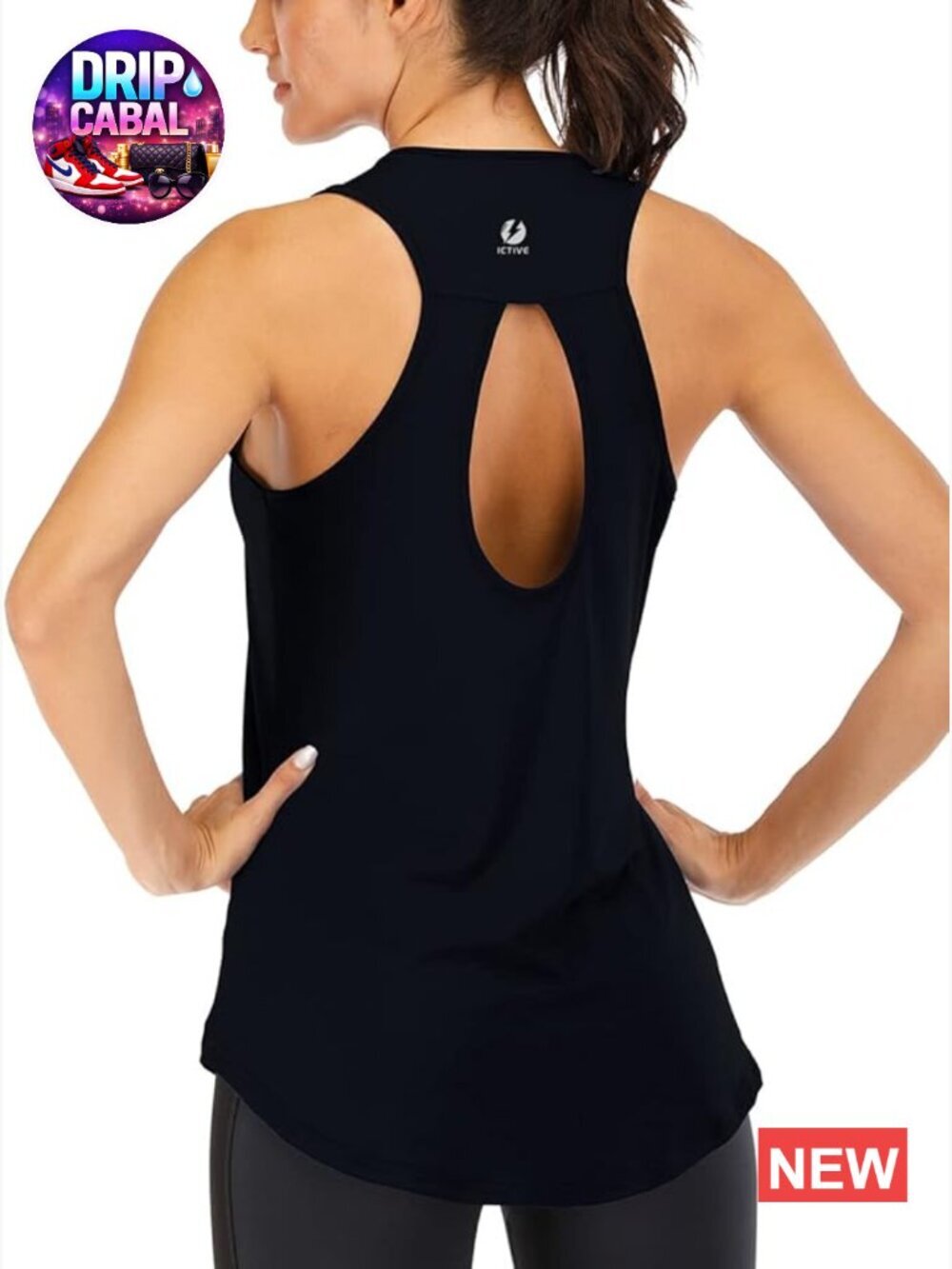 Loose Fit Backless Keyhole Tank Top - Sleeveless Yoga Muscle Tank